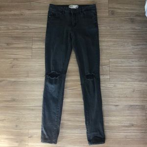 Garage black high waisted ripped jeans, size 03.